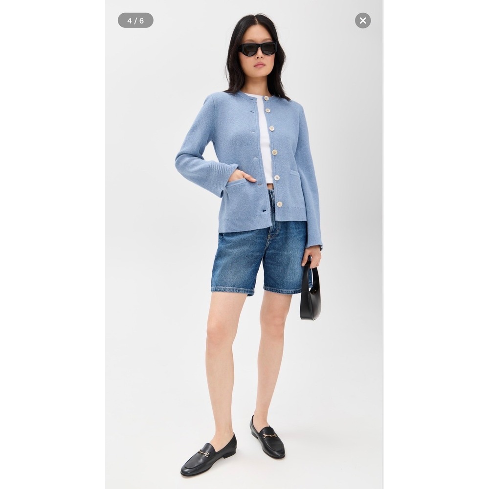 Alex Mill Provence Sweater Jacket Dolly Blue Button Size M NWOT Pristine - Picture 2 of 14